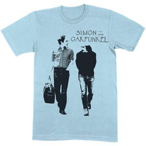 Simon & Garfunkel Unisex Adult Walking Cotton T-Shirt / Light Blue